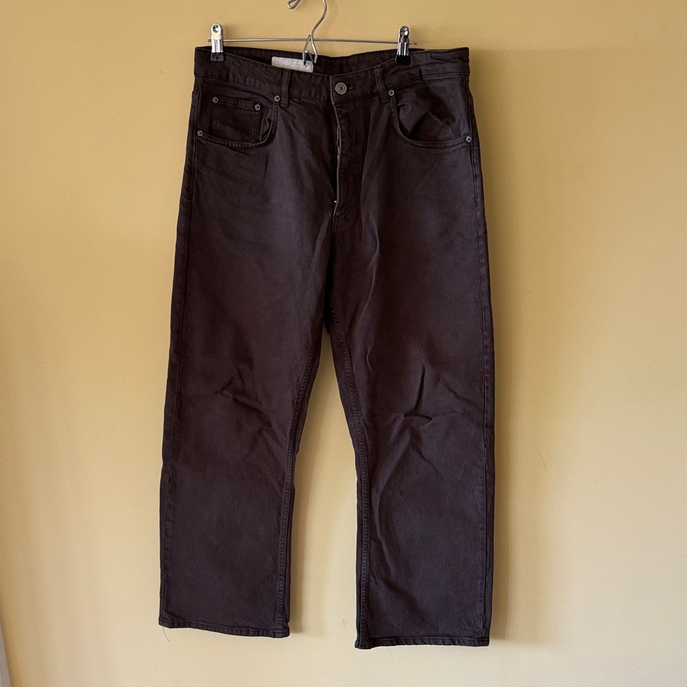 Zara Women's Straight Leg Jeans - Dark Brown